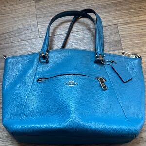 Coach Vibrant Blue Leather Tote Bag